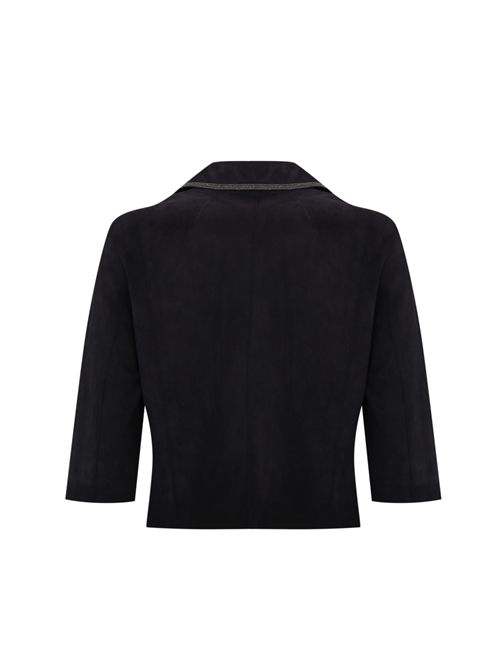 Chiodo Mimi in suede blu LEATHER AUTHORITY | MIMI16